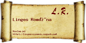Linges Romána névjegykártya